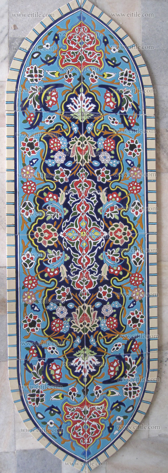 7 color ceramic tile, haftrang ceramic tile, hand painted ceramic tile, eitile.com