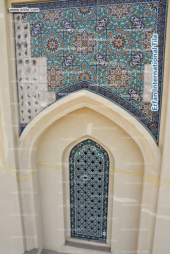 Oman, Sohar Sultan Qaboos mosque tile repair & restoration work, www.eitile.com Oman, Sohar Sultan Qaboos mosque tile repair & restoration work, www.eitile.com