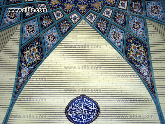 Rasmi Haftrang, seven color ceramic tile, mosque entrance door