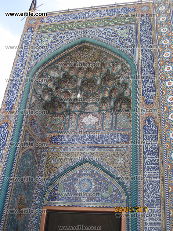 Special Ceramic Tile ( Pich ) mostly used under the arcs in Mosques, www.eitile.com