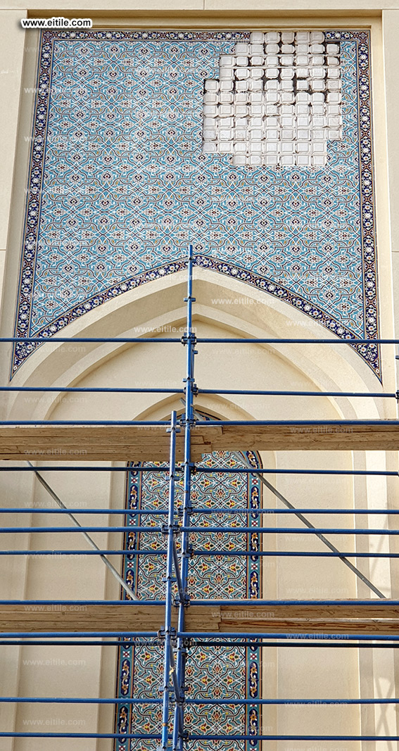 Oman, Sohar Sultan Qaboos mosque tile repair work, www.eitile.com