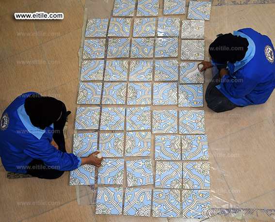 Oman, Sohar Sultan Qaboos mosque tile repair work, www.eitile.com