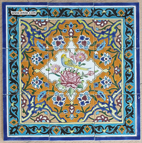Wall frame made of hand painted tile, www.eitile.com