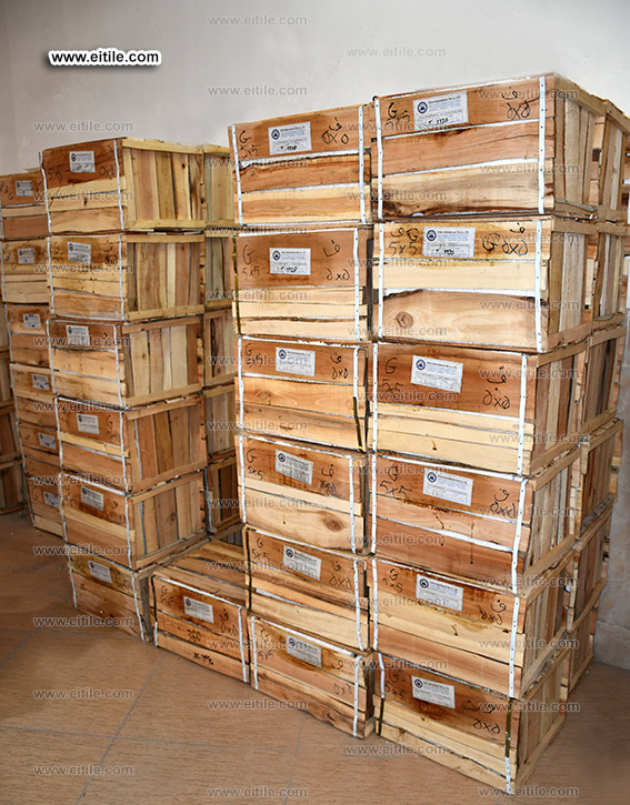 Wooden boxes for tile shipment, www.eitile.com