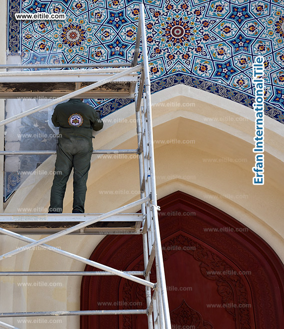 Traditional Tile Restoration at Sultan Qaboos Mosque, www.eitile.com Traditional Tile Restoration at Sultan Qaboos Mosque, www.eitile.com