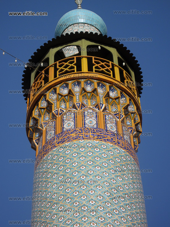 Mosque Minaret Mosaic Tile Decoration, www.eitile.com