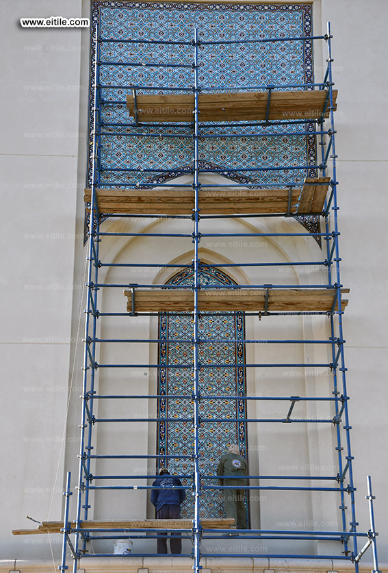 Oman, Sohar Sultan Qaboos mosque tile repair work, www.eitile.com