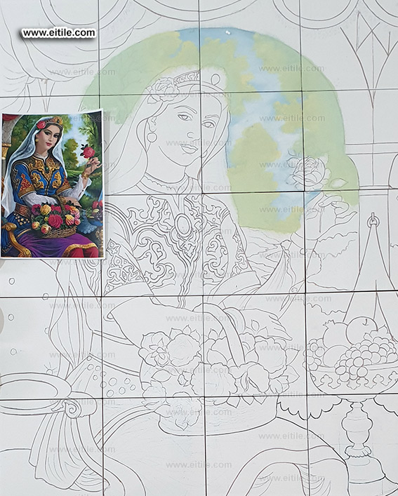 Picture drawing on tile panels, www.eitile.com Picture drawing on tile panels, www.eitile.com