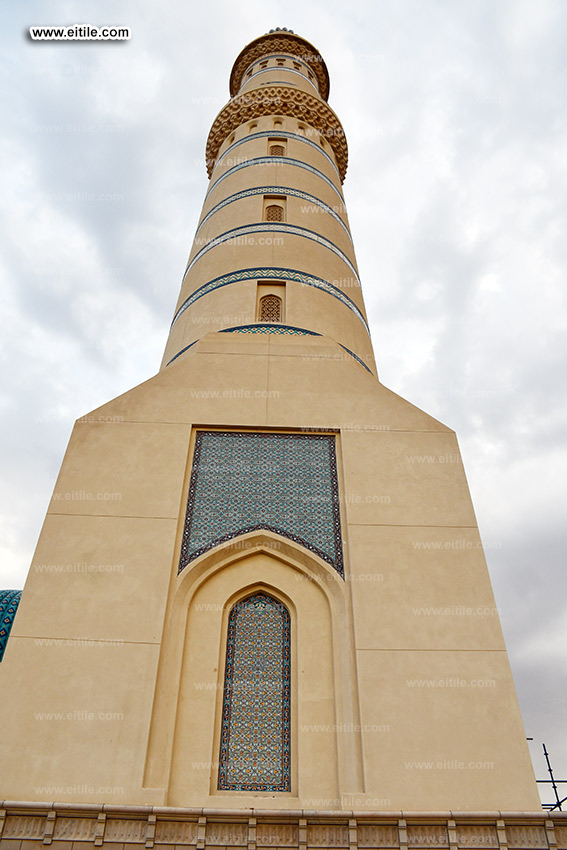 Oman, Sohar Sultan Qaboos mosque tile repair work, www.eitile.com