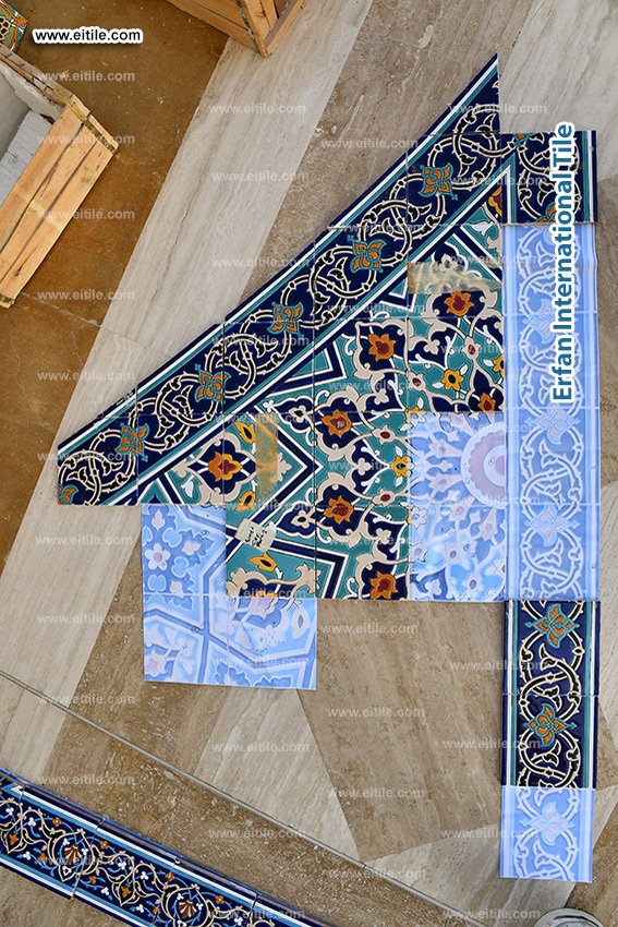 Intricate Tilework Restoration in Sohar Grand Mosque, www.eitile.com Intricate Tilework Restoration in Sohar Grand Mosque, www.eitile.com
