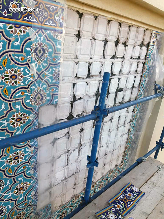 Oman, Sohar Sultan Qaboos mosque tile repair work, www.eitile.com