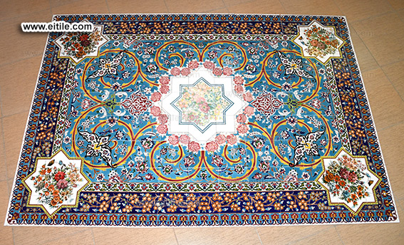 Handmade floor ceramics with carpet design, www.eitile.com