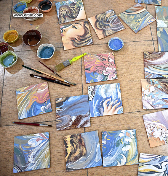 Handmade 7 color tile panel manufacturing method statement,www.eitile.com Handmade 7 color tile panel manufacturing method statement,www.eitile.com