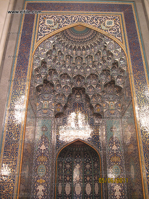 Mosques MihrabHandmade Mosque tiles, Seven color tiles & Moarragh