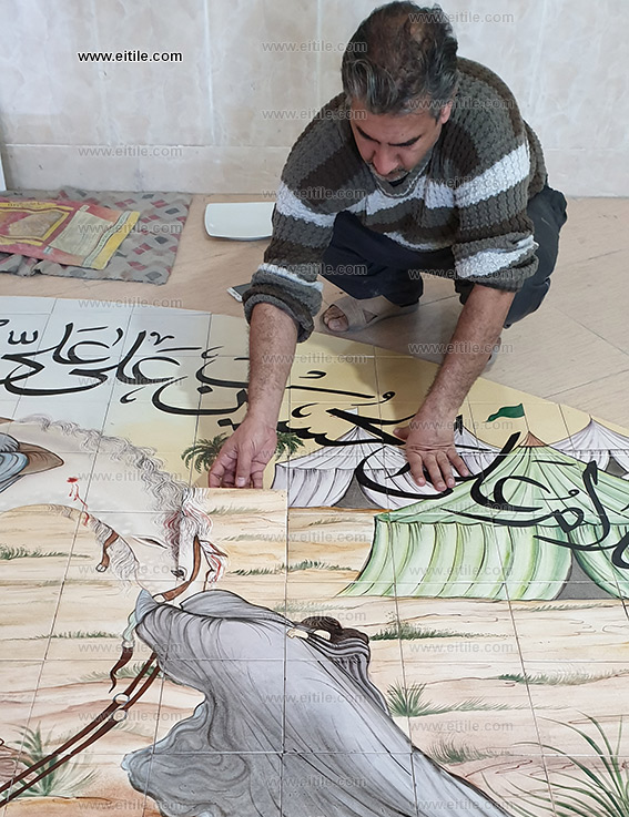Ashura painting on handmade tiles, www.eitile.com Ashura painting on handmade tiles, www.eitile.com