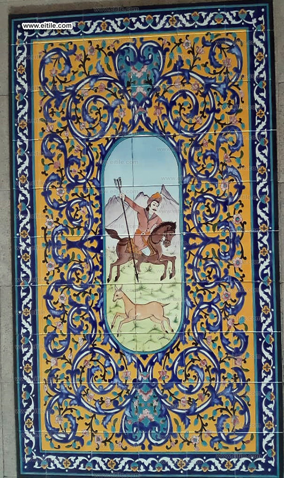 Iranian Persian Safavi handmade tile panel, www.eitile.com