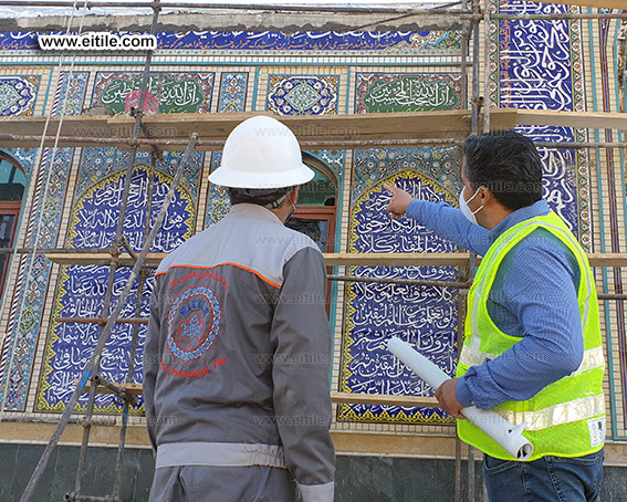 handmade tile installation for mosque, www.eitile.com