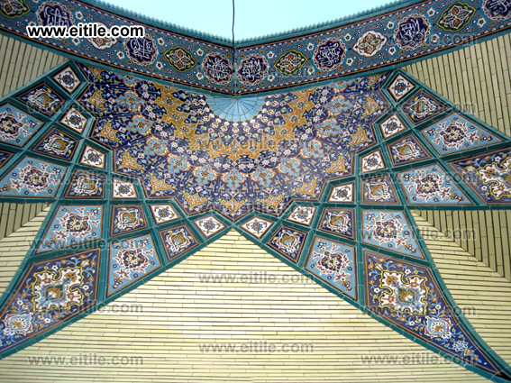 Rasmi Haftrang, seven color ceramic tile, mosque entrance door