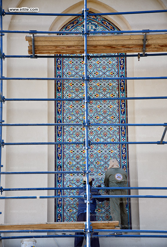 Oman, Sohar Sultan Qaboos mosque tile repair work, www.eitile.com