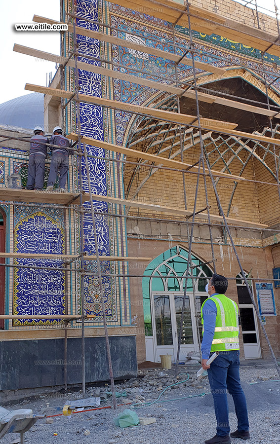 handmade tile installation for mosque, www.eitile.com