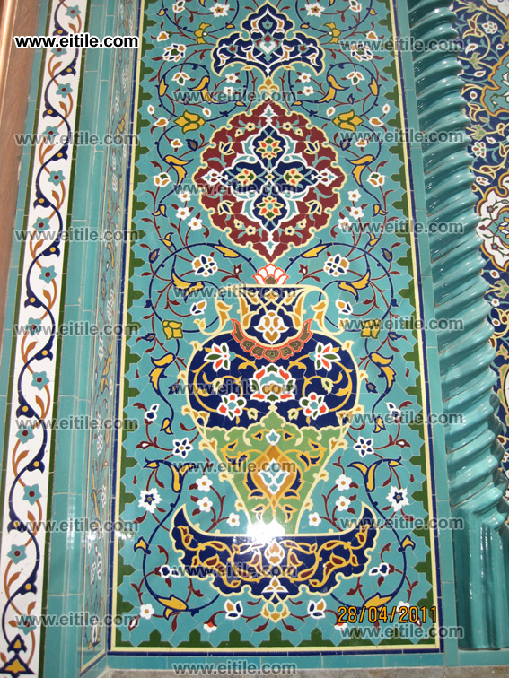 Special Ceramic Tile ( Pich ) mostly used under the arcs in Mosques, www.eitile.com