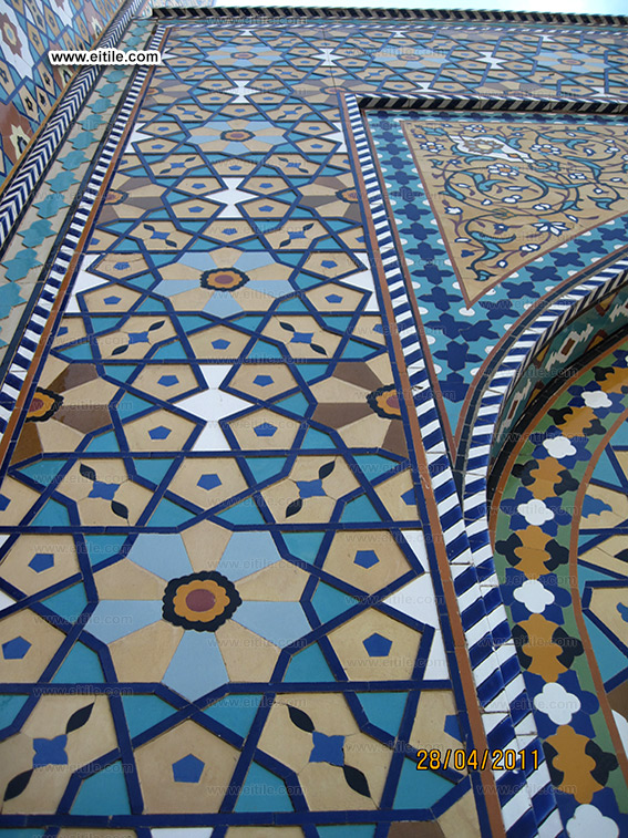 Handcrafted Girih mosaic tiles for mosque decoration, www.eitile.com