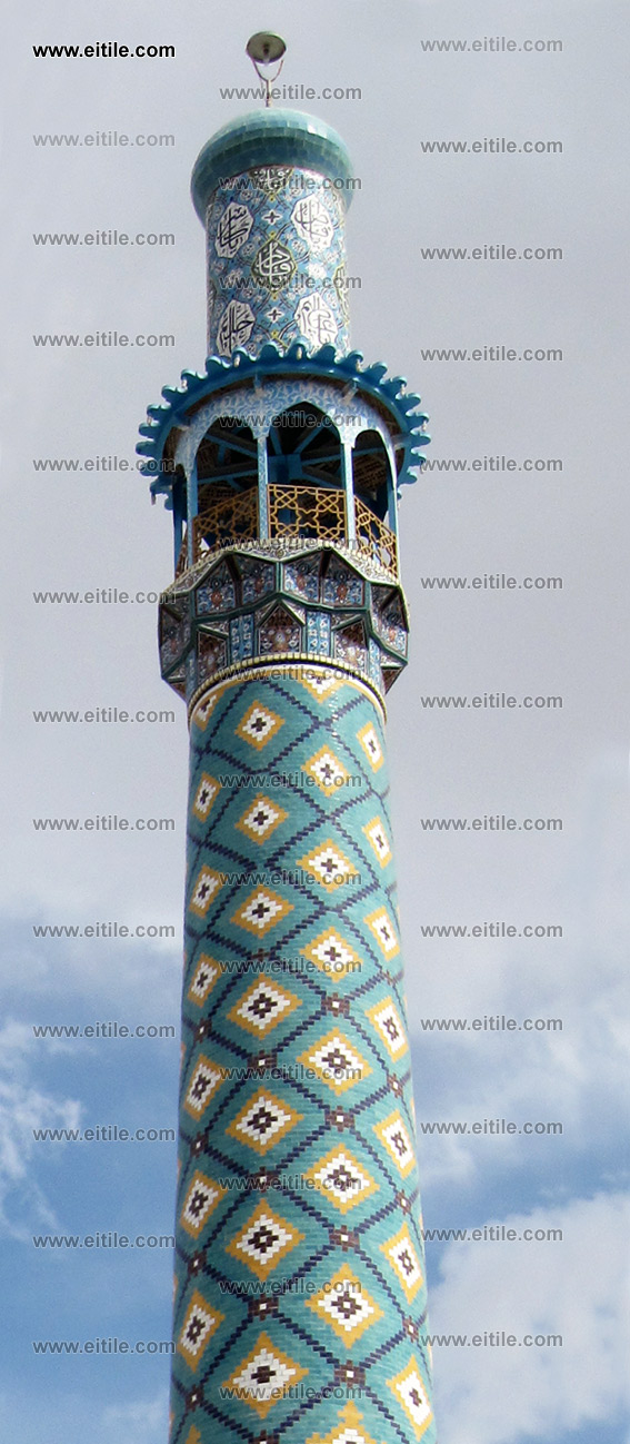 Mosque Minaret Mosaic Tile Decoration, www.eitile.com