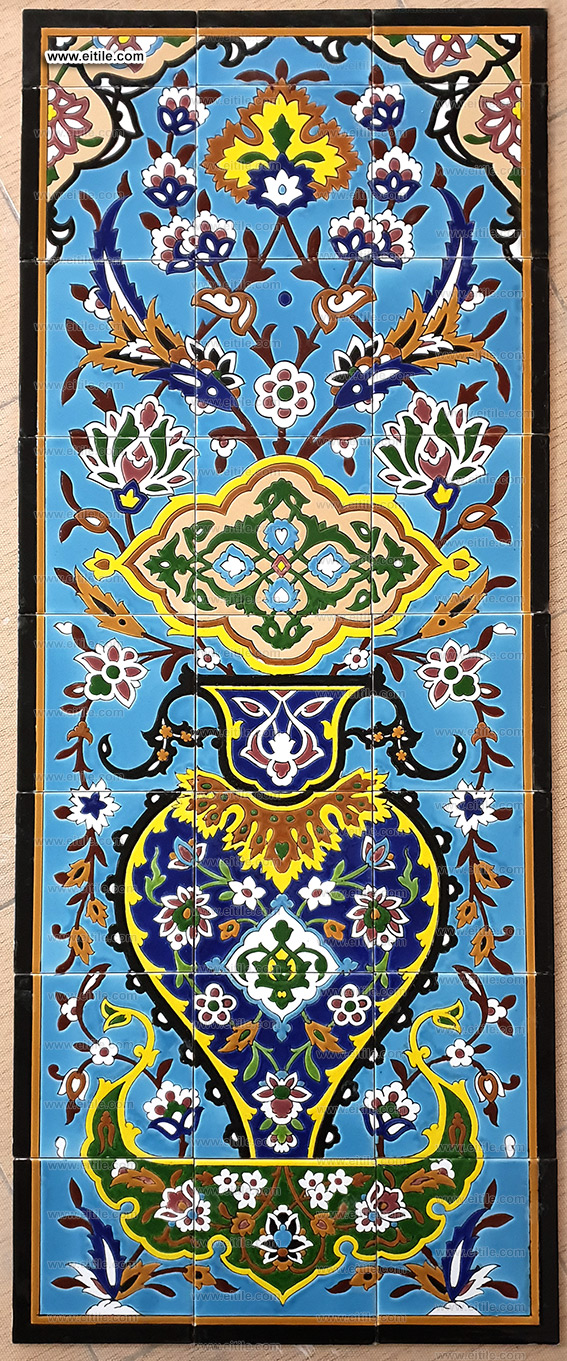 Handmade old Persian blue ceramic Tiles, www.eitile.com