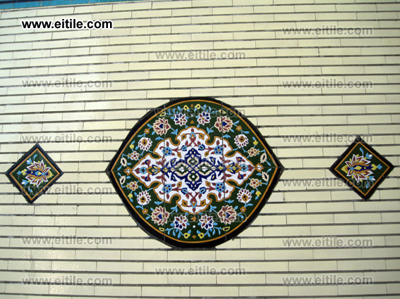Haftrang, seven color ceramic tile, mosque entrance door