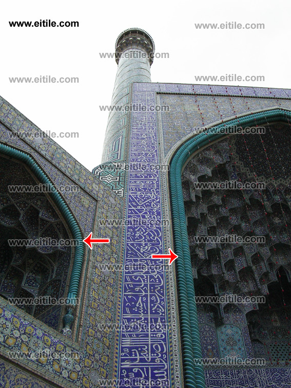 Special Ceramic Tile ( Pich ) mostly used under the arcs in Mosques, www.eitile.com