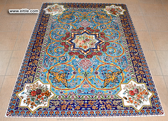 Persian carpet design on handmade ceramic tiles for floor, www.eitile.com Persian carpet design on handmade ceramic tiles for floor, www.eitile.com