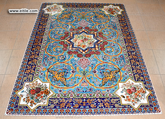 Persian carpet design on handmade ceramic tiles for floor, www.eitile.com