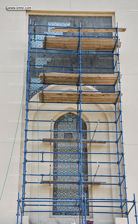 Oman, Sohar Sultan Qaboos mosque tile repair work, www.eitile.com