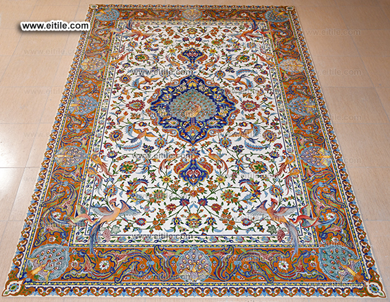 Persian carpet design on handmade ceramic tiles for floor, www.eitile.com Persian carpet design on handmade ceramic tiles for floor, www.eitile.com