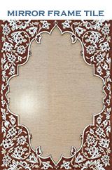 Bath washbasin & mirror frame handmade tiles