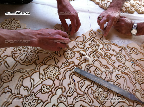 Handmade tile panel work processes, www.eitile.com