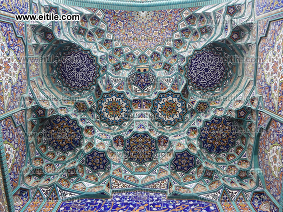 Mogharnas / Muqarnas mosaic tile, entrance door ceiling, www.eitile.com