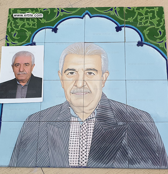 Personnel face painting on handmade tile panel, www.eitile.com