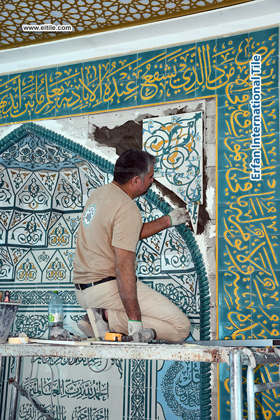 Minbar tile supplier for Mohammad Ali mosque in Eydhafushi zone of Maldives, www.eitile.com