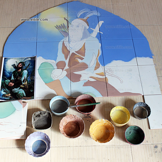 Ashura painting on handmade tiles, www.eitile.com