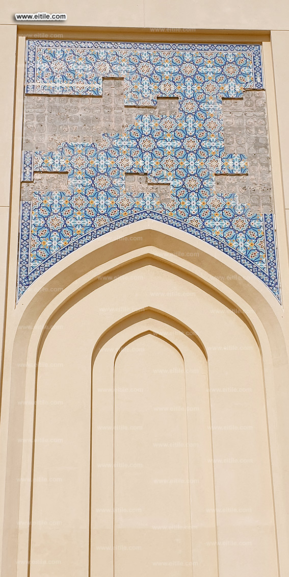 Oman, Sohar Sultan Qaboos mosque tile repair work, www.eitile.com