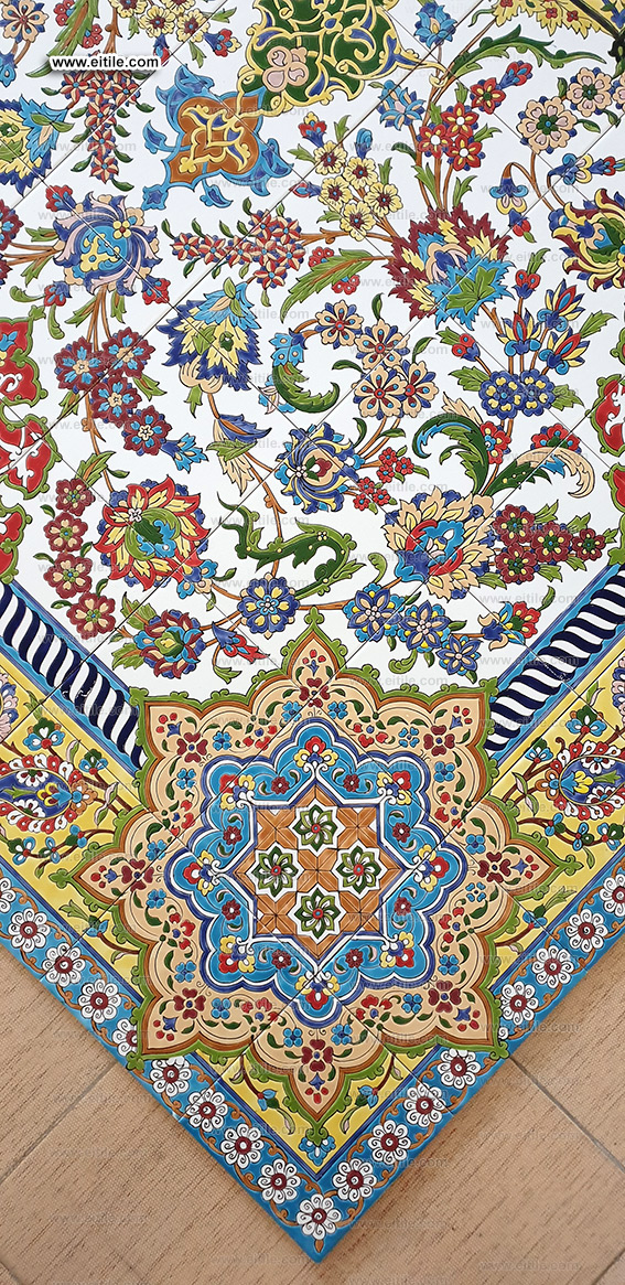 Floor carpet design on handmade tiles, www.eitile.com