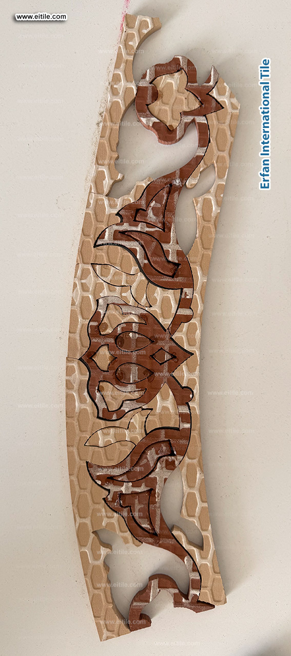 Custom handmade tile panel enhancing light, air, and design. www.eitile.com