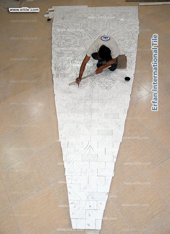 Iraq, Sulaimaniyah grand mosque dome tile supplier, www.eitile.com