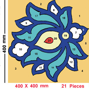 Number of Moarragh tile pieces in 400 mm size, www.eitile.com