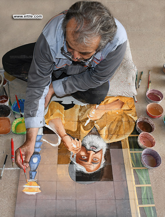 Hand painted wall tile frames, www.eitile.com