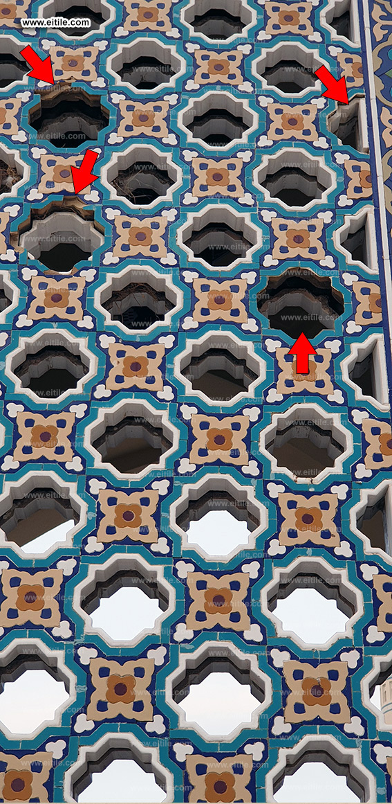 Oman, Sohar Sultan Qaboos mosque tile repair work, www.eitile.com