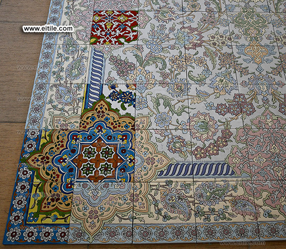 Floor carpet design on handmade tiles, www.eitile.com