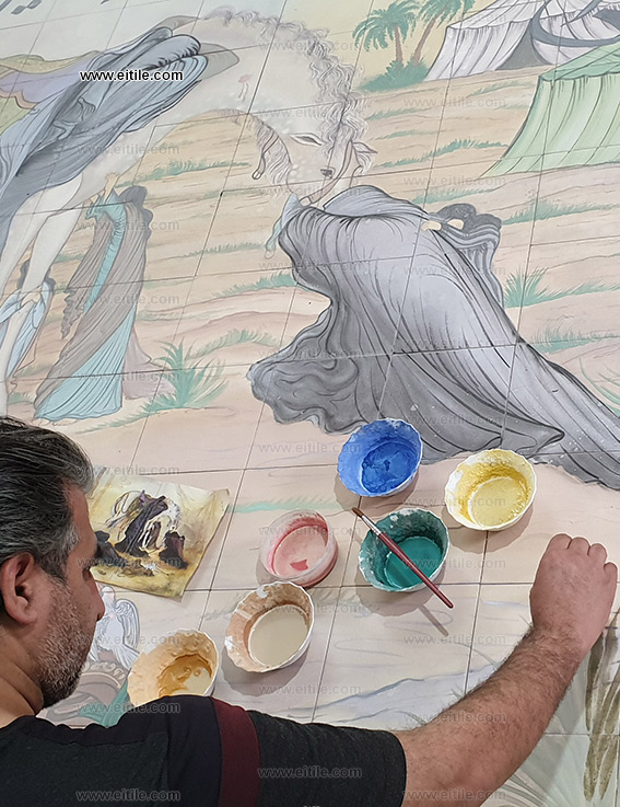 Ashura painting on handmade tiles, www.eitile.com