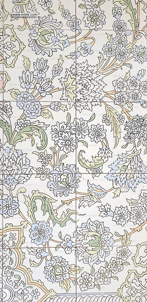 Floor carpet design on handmade tiles, www.eitile.com